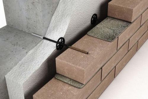 Облицовка дома кирпичом. Как связать облицовочный кирпич с несущей стеной
