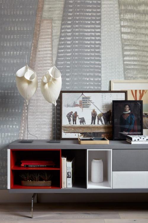 Современный интерьер с интересным оформлением стен в Москве 09