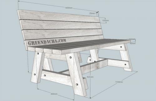 Садовая скамейка из профильной трубы своими руками. Сборка лавочки без спинки 04