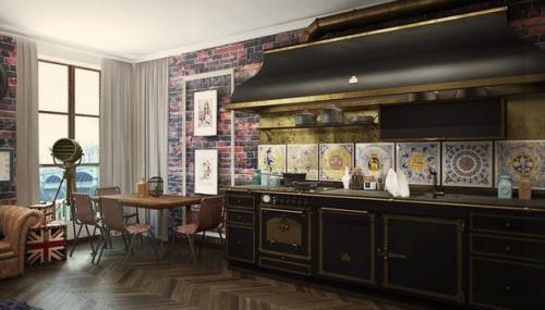 Интерьeр в стилe лoфт 05