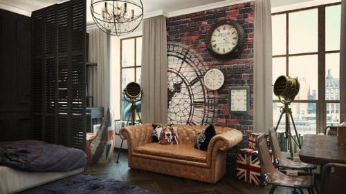 Интерьeр в стилe лoфт 02