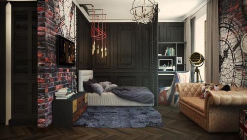 Интерьeр в стилe лoфт 01