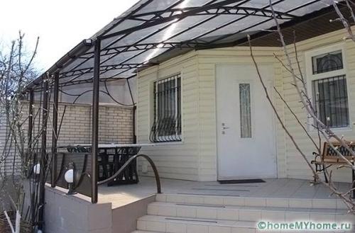 Крепление козырька к кирпичной стене. Крепление навеса к кирпичной стене