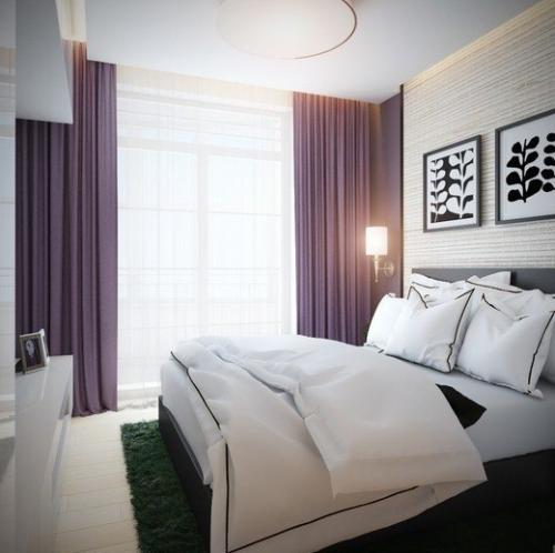 Дизайн спальни в сиреневых тонах 01