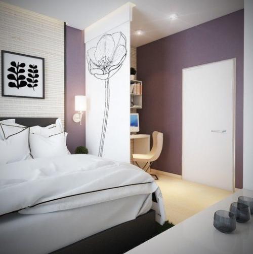 Дизайн спальни в сиреневых тонах 03