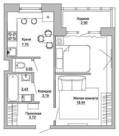 Kваpтира 38 кв.м 09