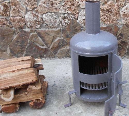 Печь на отработке и дровах. Печь на отработке из газового баллона, выполненная своими руками