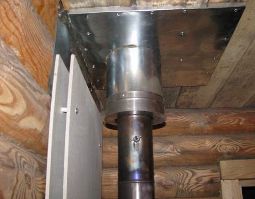 Установка трубы в бане через потолок и крышу своими руками. Правила установки печной трубы в бане