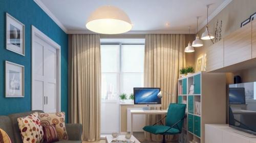 Маленькая гостиная с рабочим местом. Гостиная с рабочим местом: тонкости зонирования помещения