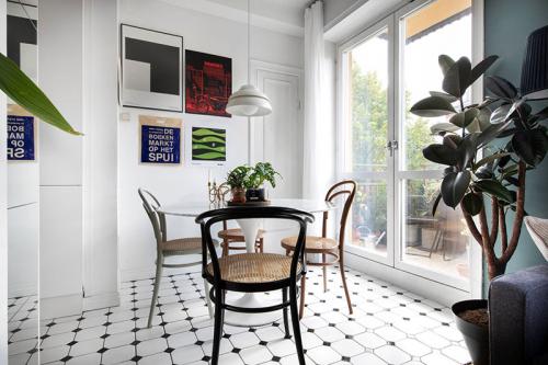 Небольшая квартира с зеленой гостиной (39 кв. м) 08