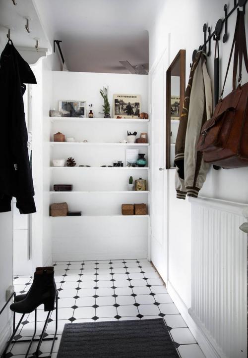 Небольшая квартира с зеленой гостиной (39 кв. м) 13