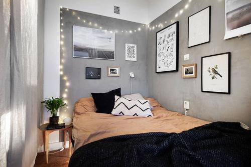 Небольшая квартира с зеленой гостиной (39 кв. м) 11