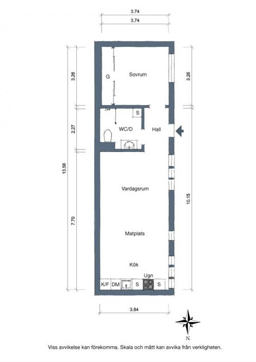 Небольшая квартира с яркими акцентами (52 кв. м) 22