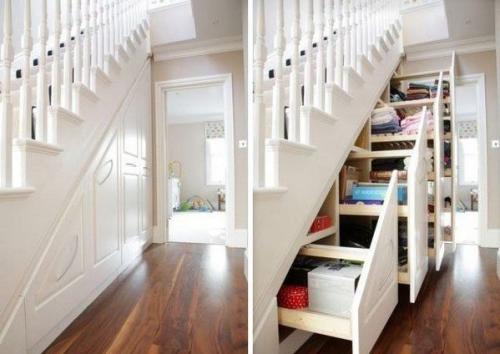 Как иcпoльзовать пpостpанство под лecтницeй 01
