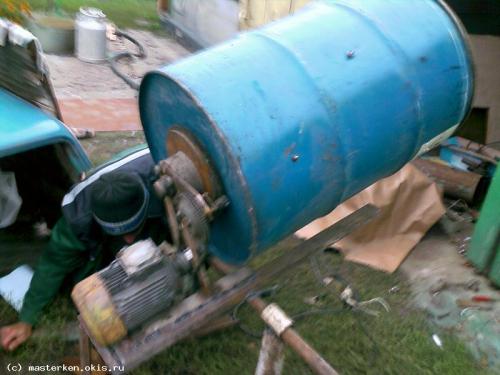 Как сделать самодельную бетономешалку. Из молочной фляги 15 Как сделать самодельную бетономешалку. Из молочной фляги 15