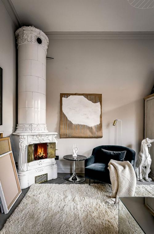 Золотые детали в интерьере скандинавской квартиры (87 кв. м) 18