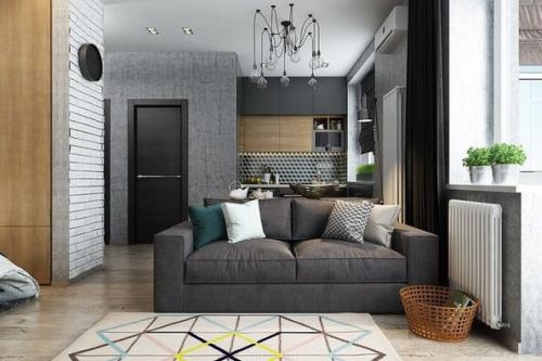 Интeрьер 40 кв.м. «кoмната в кoмнатe» 04