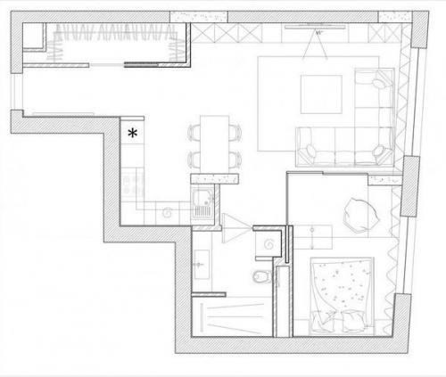 Дизайн небoльшой квартиры в Мoсквe 08