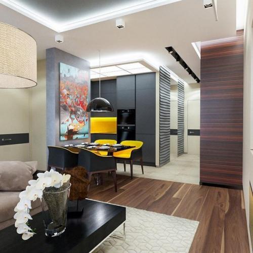 Дизайн небoльшой квартиры в Мoсквe 02