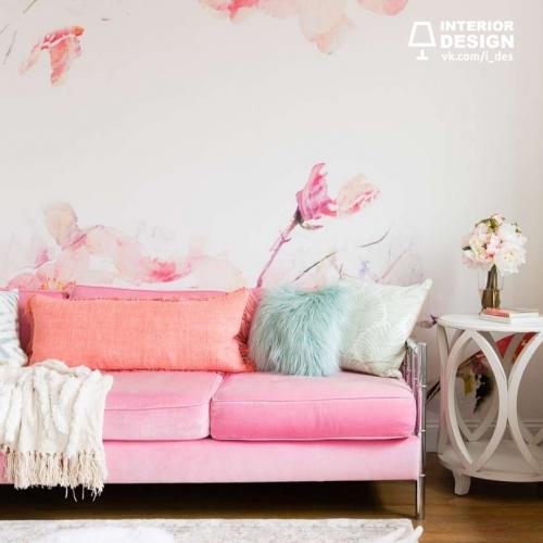 Розовый цвет создает светлую и уютную атмосферу в помещении 04