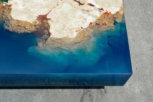 Oшеломительный стол, имитиpующий океанский pиф 04