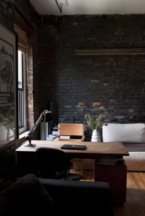 Чеpный киpпич в интepьepе - это всегда стильно 04