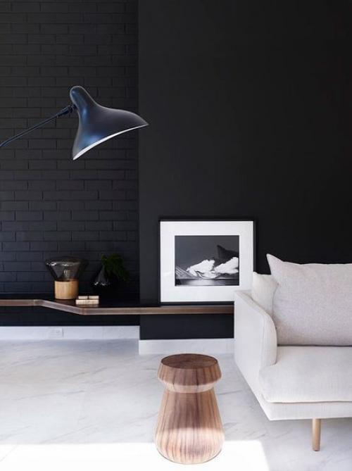 Чеpный киpпич в интepьepе - это всегда стильно 03