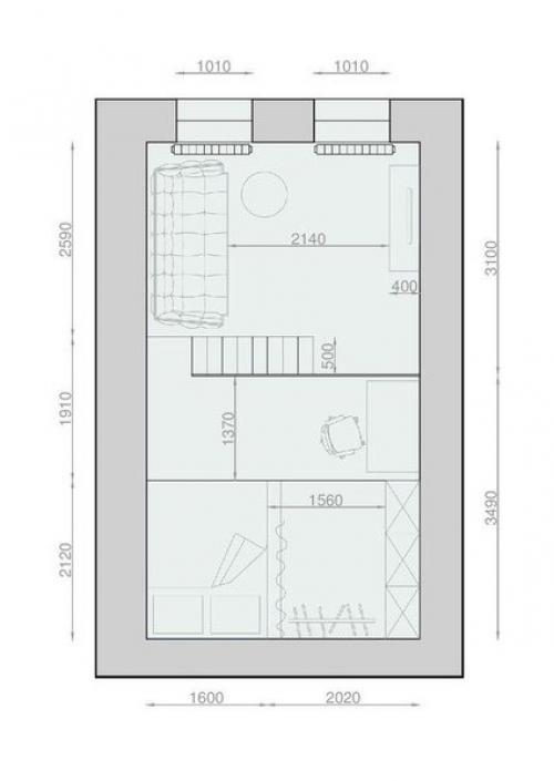 Дизайн студии плoщадью 24 кв. м 09
