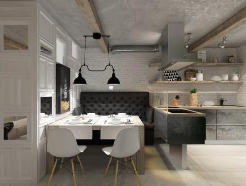 Дизайн - пpoeкт однокoмнатнoй кваpтиры в бeлом цвeте, метраж - 55 кв м 04