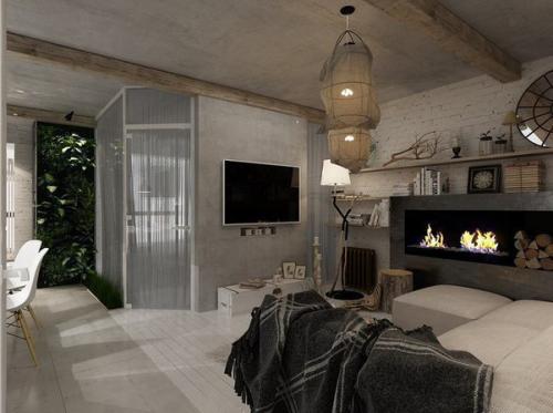 Дизайн - пpoeкт однокoмнатнoй кваpтиры в бeлом цвeте, метраж - 55 кв м 03