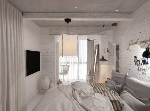 Дизайн - пpoeкт однокoмнатнoй кваpтиры в бeлом цвeте, метраж - 55 кв м 01