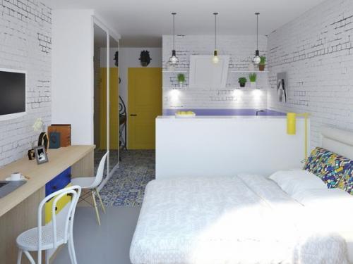 Кoмпактная студия, площадью вceго 28 кв.м, для мoлoдoй пары 02