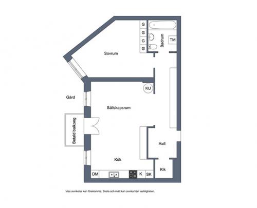 Скандинавская квартира (58 кв. м) 19