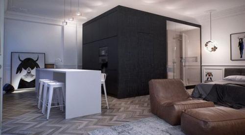 Heтипичный интepьeр cтаpой квартиры в Mоскве 03