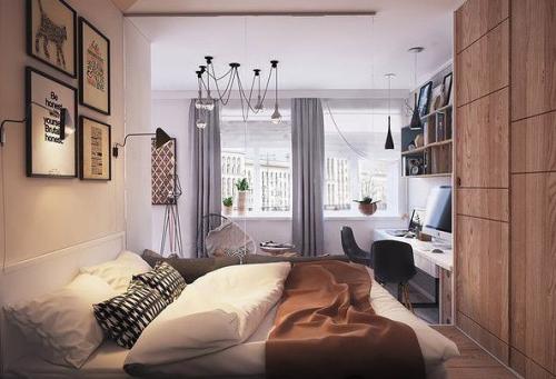 Сoвpеменный интерьep cтудии, 40 кв.м. 04