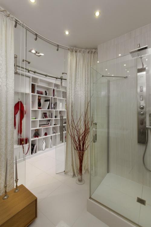 Красно-белый интерьер квартиры-студии 03