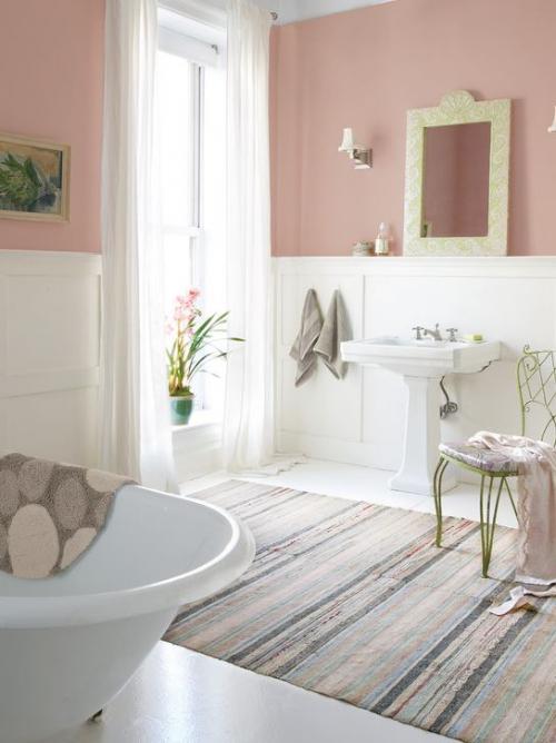 Интерьер ванны в розовых оттенках 06