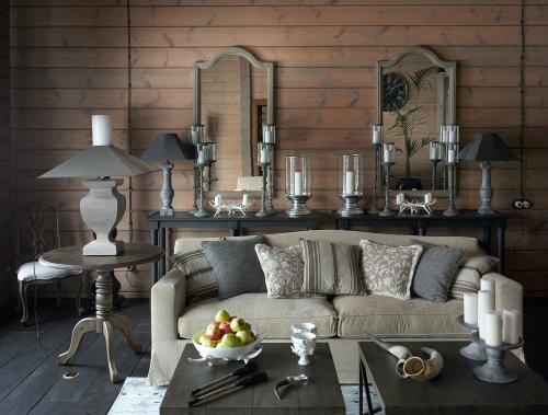 Блокхаус в интерьере дома отдыха в Подмосковье 09