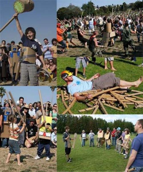 Мебель из картонных трубок.