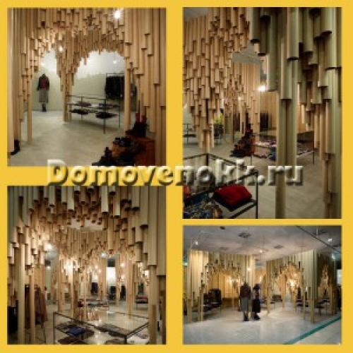 Мебель из картонных трубок.