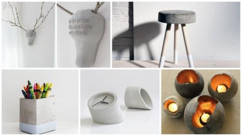 Предметы интерьера из бетона. Разновидности