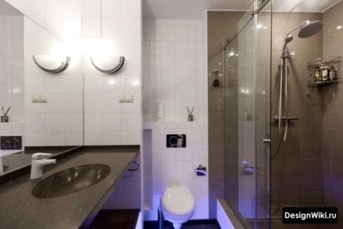 Туалет и душ в комнате. Нюансы дизайна 09
