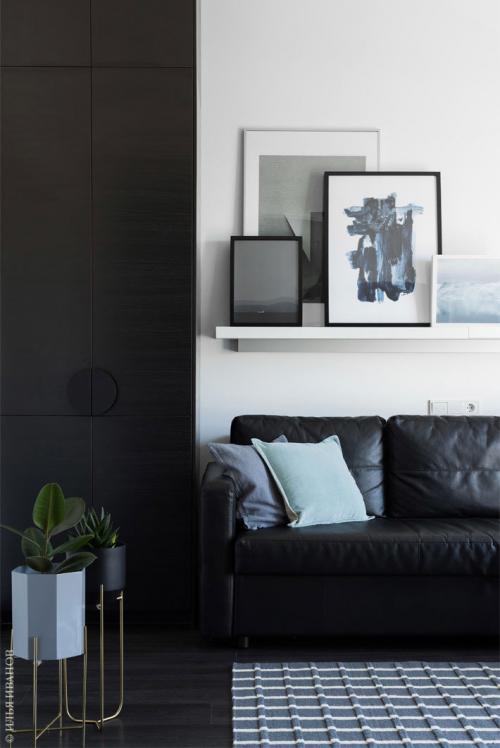 Стильная черно-белая квартира дизайнера в Москве (58 кв. м) 09