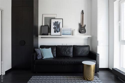 Стильная черно-белая квартира дизайнера в Москве (58 кв. м) 10