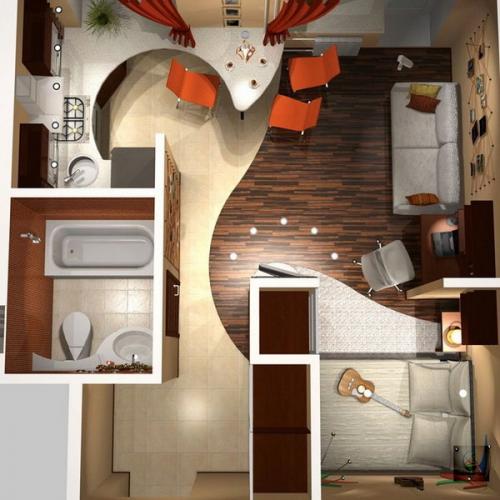 Интерьер для однокомнатной квартиры. Советы по выбору дизайна однокомнатной квартиры 41 Интерьер для однокомнатной квартиры. Советы по выбору дизайна однокомнатной квартиры 41