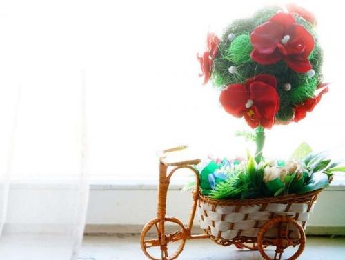 Композиция из искусственных орхидей. Топиарий из орхидей своими руками