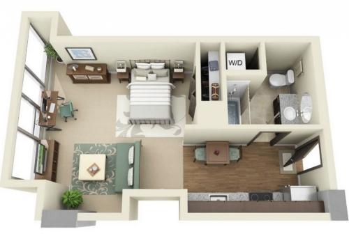 Интерьер для однокомнатной квартиры. Советы по выбору дизайна однокомнатной квартиры 05 Интерьер для однокомнатной квартиры. Советы по выбору дизайна однокомнатной квартиры 05