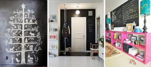 Краска грифельная в интерьере. Меловая стена в интерьере 05