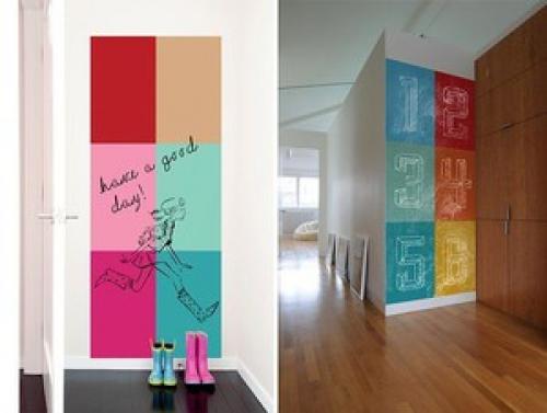 Краска грифельная в интерьере. Меловая стена в интерьере 04