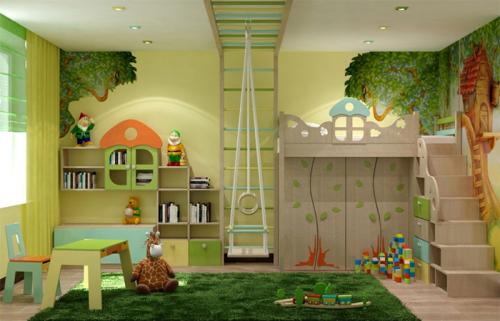 Салатовые стены в детской. Детская комната в зеленом цвете — гармоничный интерьер и удачные сочетания